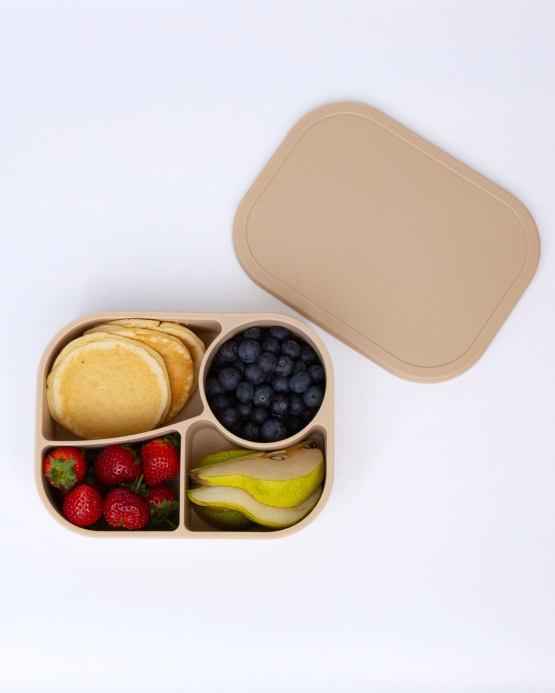 4-Section Bento Lunchbox – Silicone, Leak-Resistant & Kid-Friendly