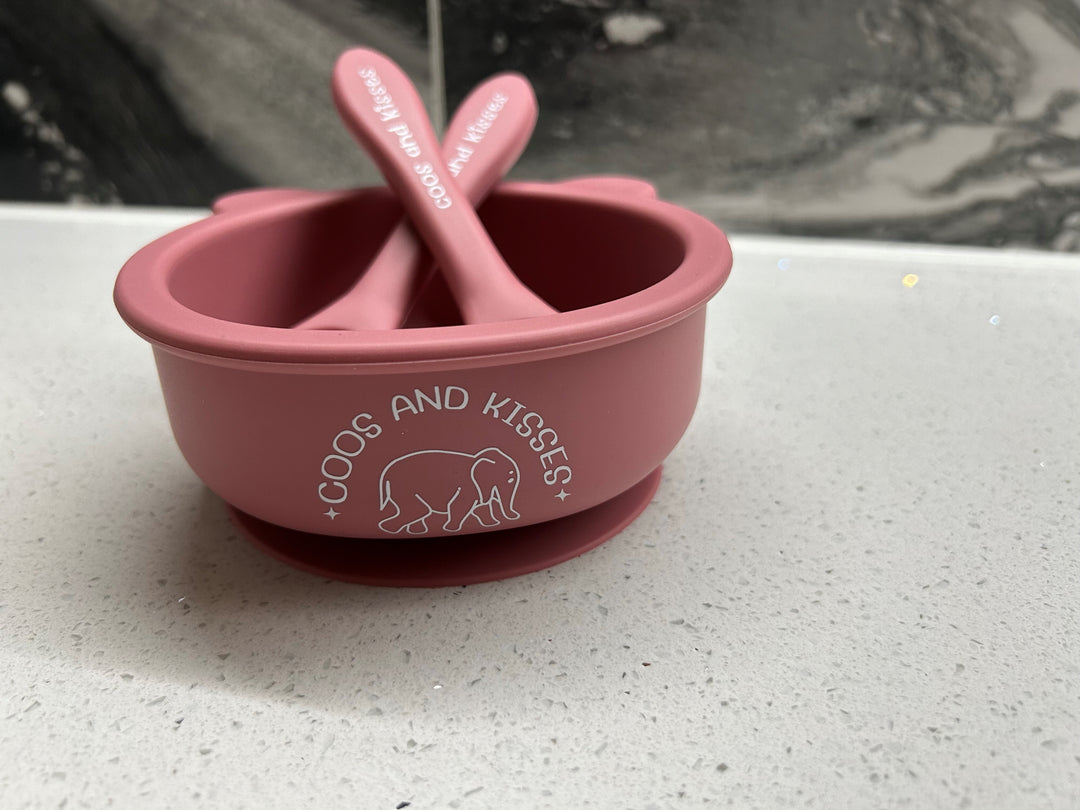 Silicone Suction Bear Bowl with Cutlery