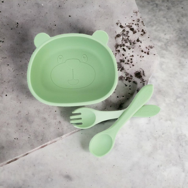 Silicone Suction Bowl with Spoon and Fork