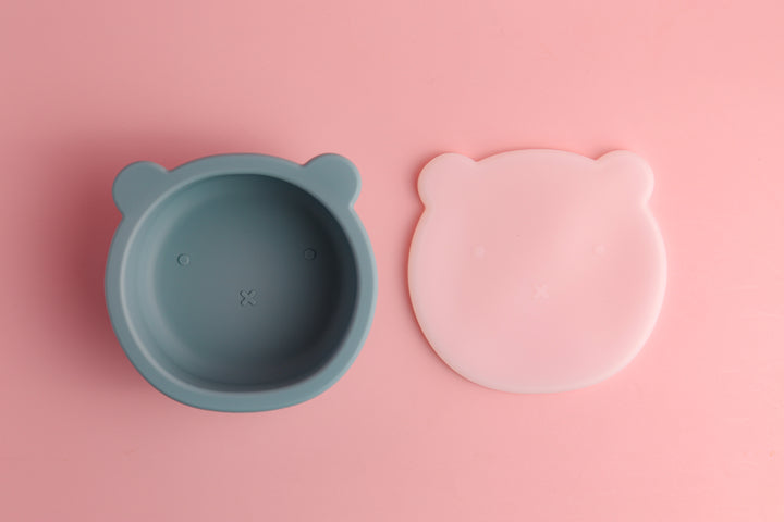 Silicone Suction Bear Bowl with Lid - Bundle