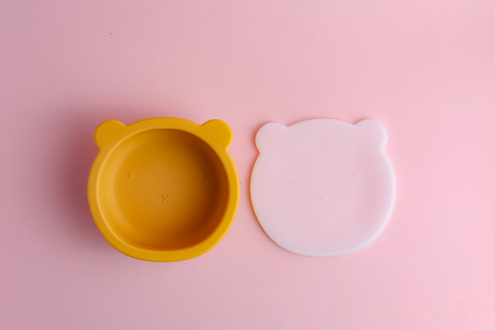 Silicone Suction Bear Bowl with Lid - Bundle