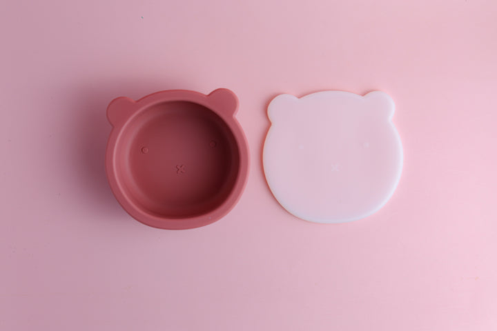 Silicone Suction Bear Bowl with Lid - Bundle