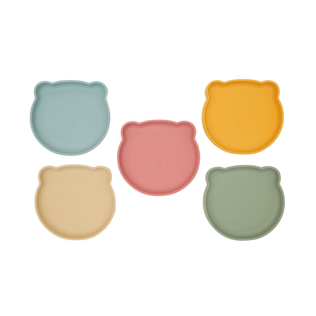 Silicone Suction Bear Plates - 5 Pack Bundle