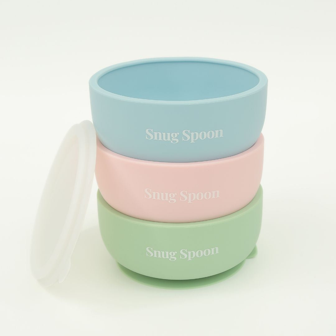 Silicone Suction Bowl with Lid - Bundle