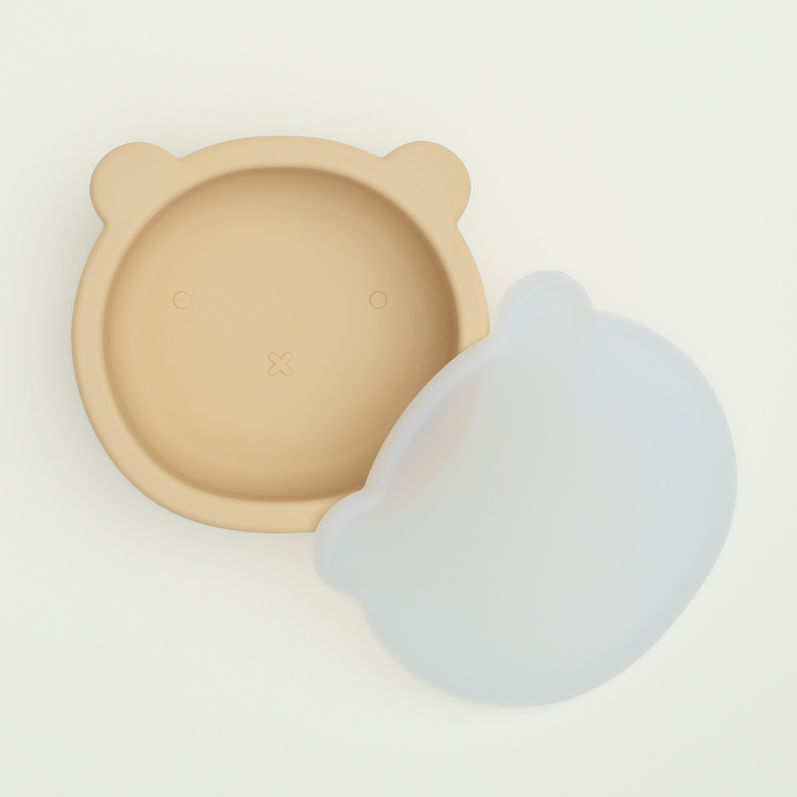 Silicone Suction Bear Bowl with Lid