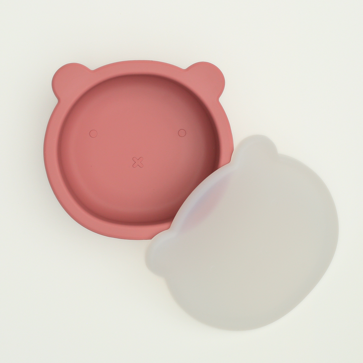 Silicone Suction Bear Bowl with Lid