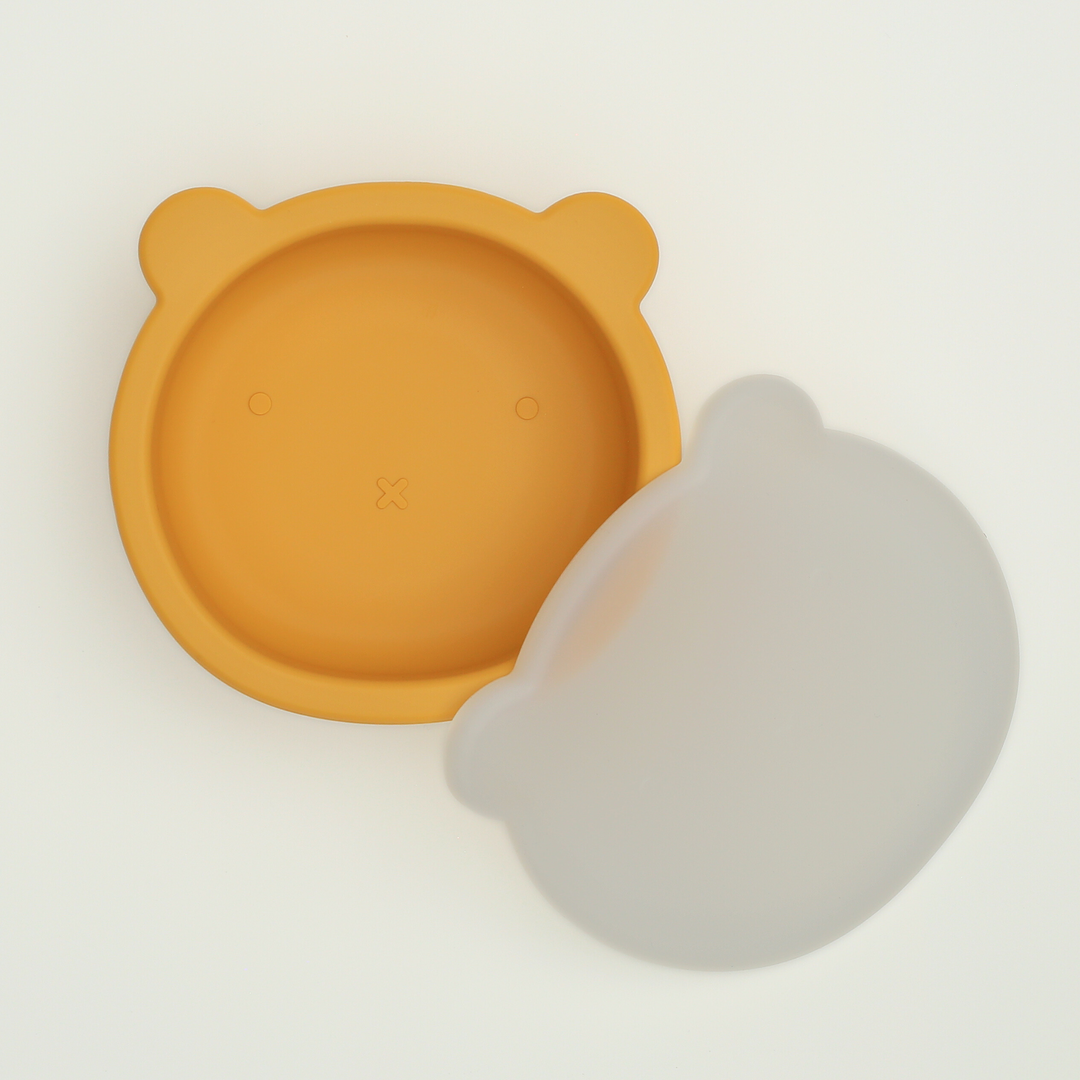 Silicone Suction Bear Bowl with Lid